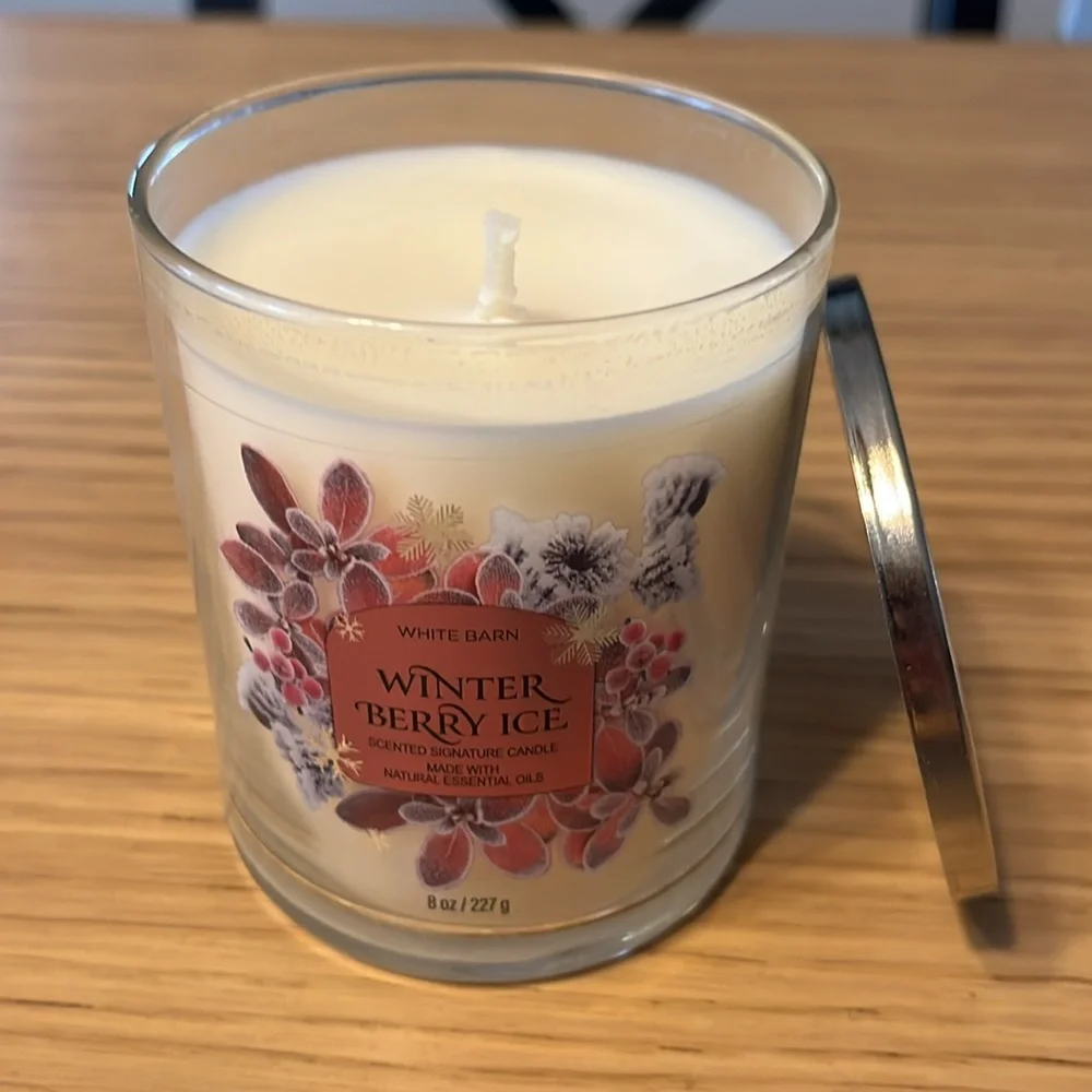 Bath & Body Works Single Wick Candle. Winter Berry Ice.